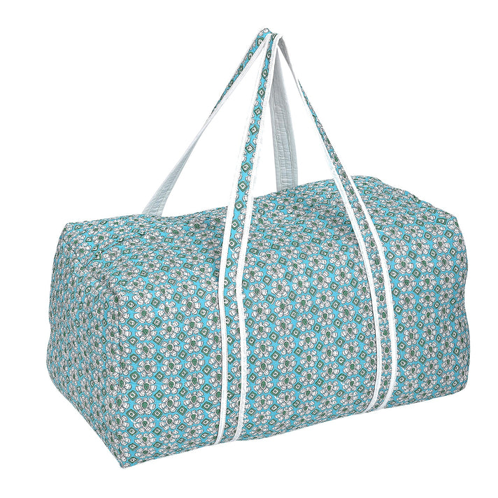 Cotton Quilted Travel Bag with Zipper Closure V32741012 2