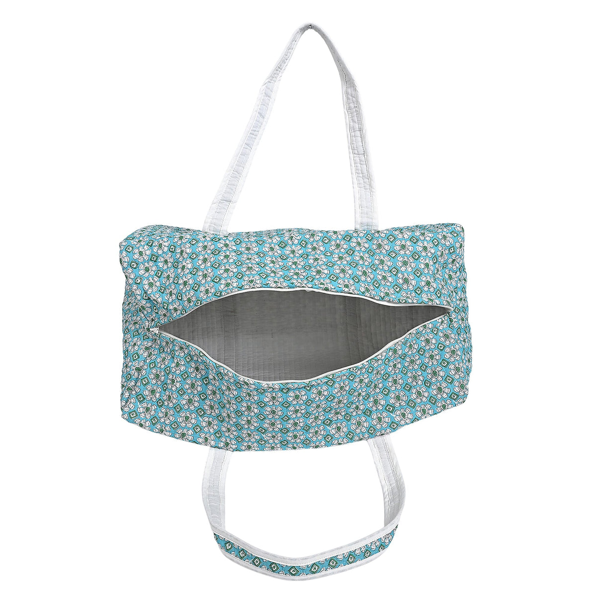 Cotton Quilted Travel Bag with Zipper Closure V32536742 7