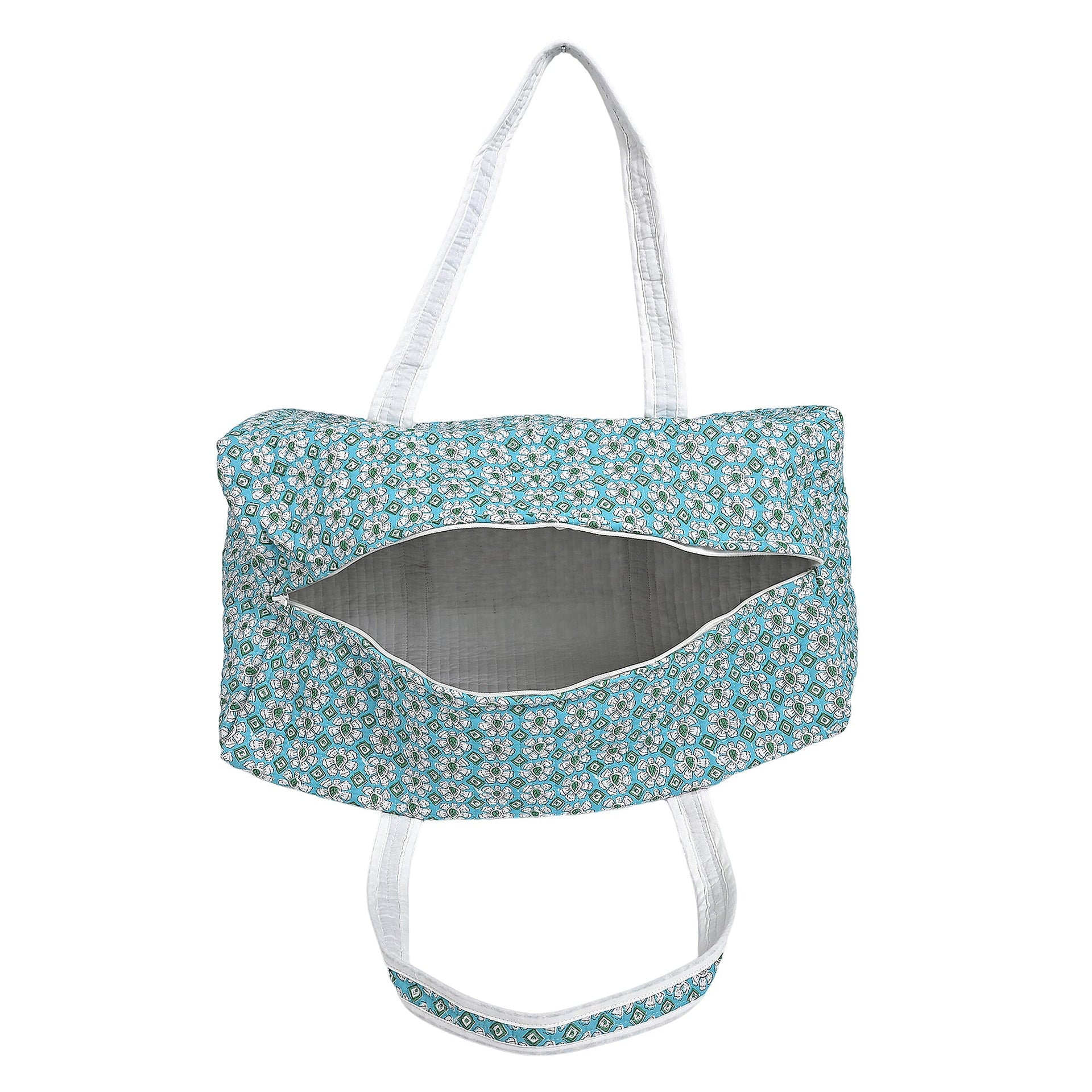 Cotton Quilted Travel Bag with Zipper Closure V32536742 7
