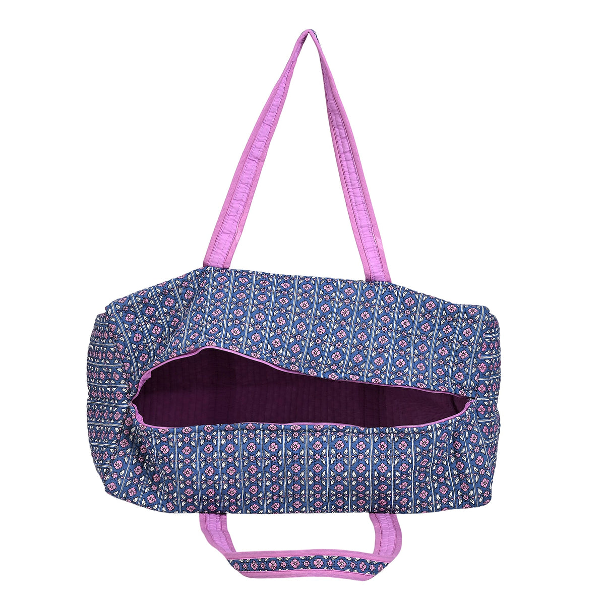 Cotton Quilted Travel Bag with Zipper Closure V32513556 5