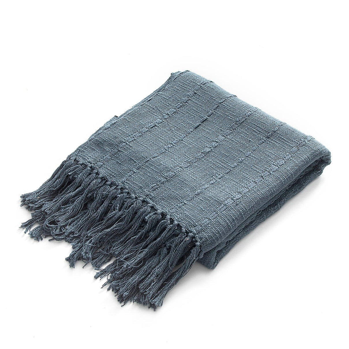 Solid Woven Cotton Summer Blanket with Cushion Cover 7771331 4