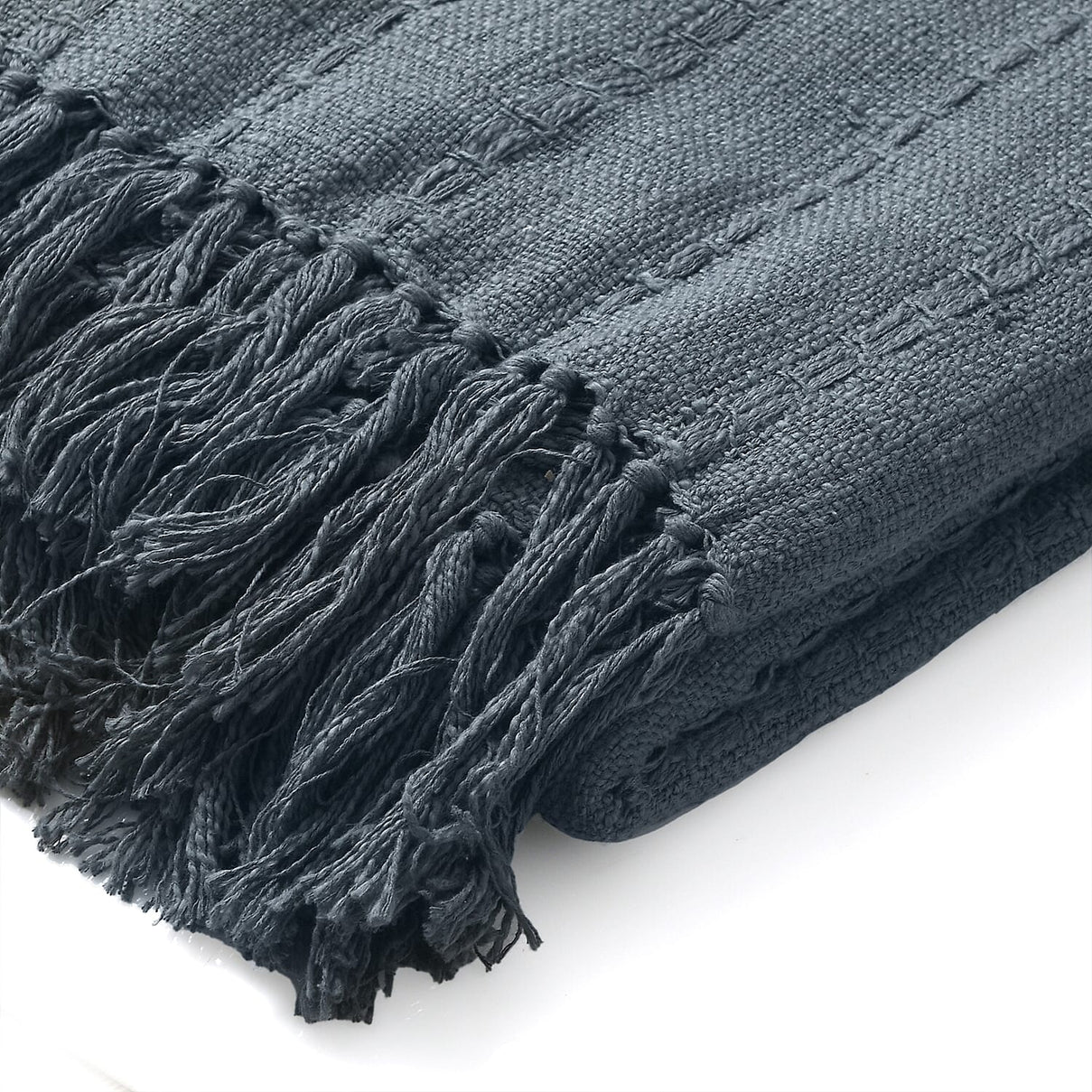Solid Woven Cotton Summer Blanket with Cushion Cover 7771331 6