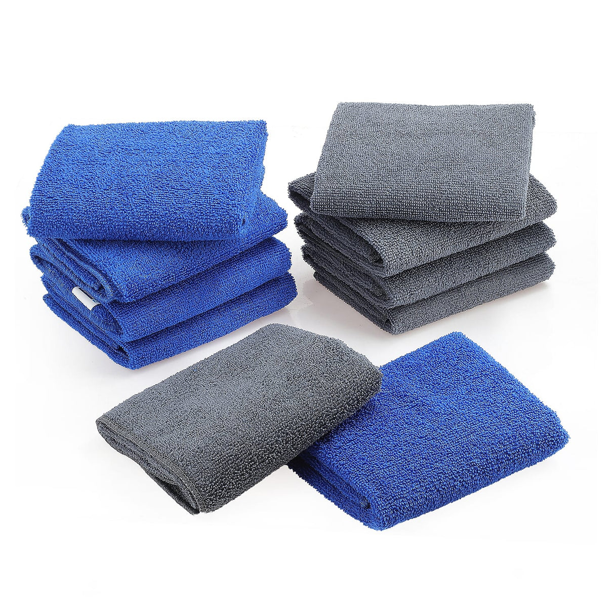 Set of 10 Micro Terry Dish Cloth - Blue and Grey 7663177 0