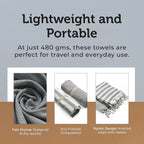 Cotton Stripe Towel (Size 90x170 cm) - Grey