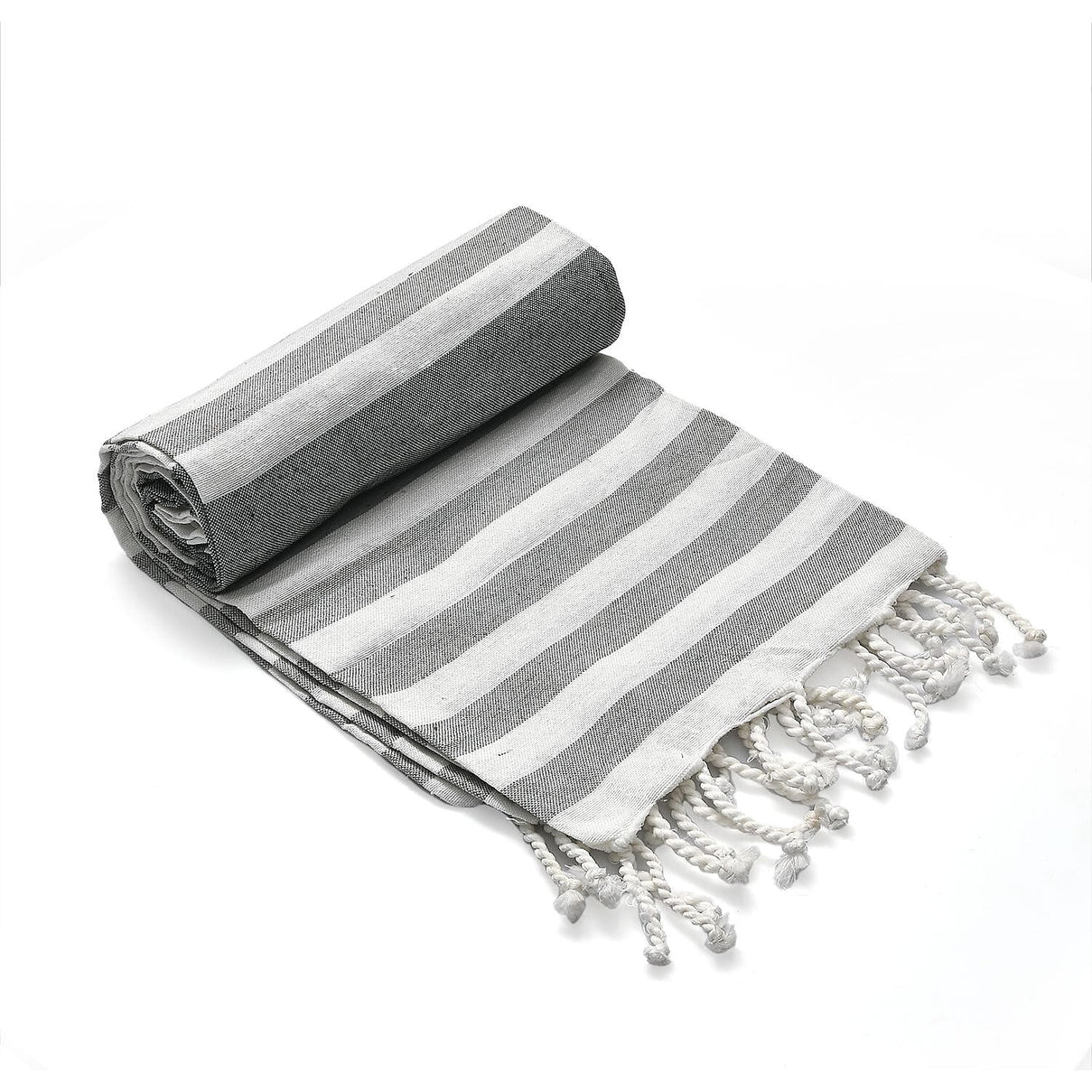 Cotton Stripe Towel (Size 90x170 cm) - Grey 7771722 9