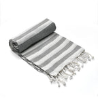 Cotton Stripe Towel (Size 90x170 cm) - Grey