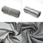 Cotton Stripe Towel (Size 90x170 cm) - Grey