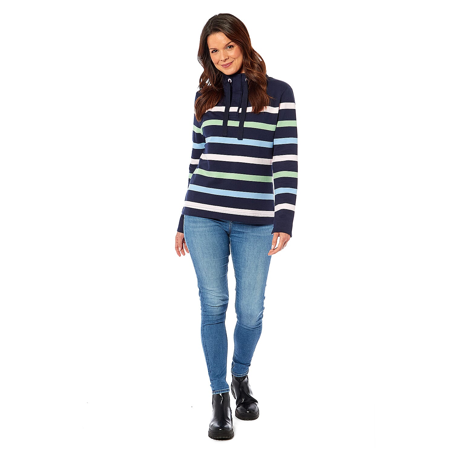 Cotton Sweat Shirt - Blue and Multi 7707158 0