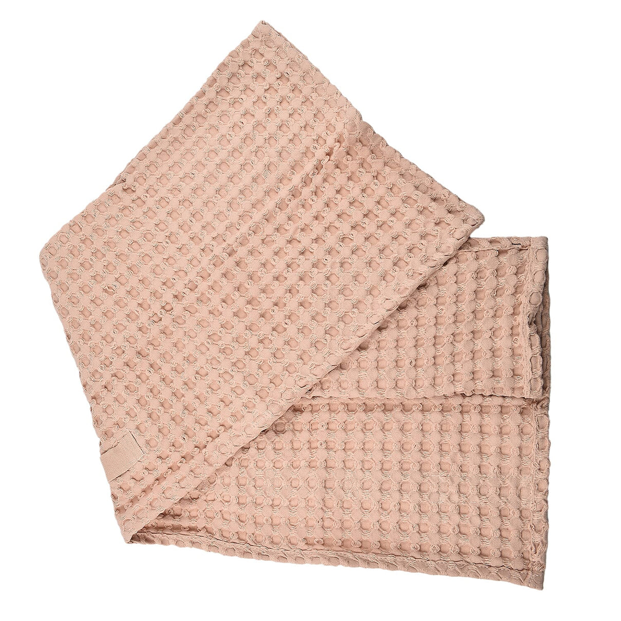 The Organic Company Closeout - 3 Piece Set - Big Waffle Bath Mat, Big Waffle Hand Towel &amp; Big Waffle Cloth - Rose 7578087 2
