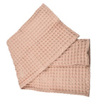 The Organic Company Closeout - 3 Piece Set - Big Waffle Bath Mat, Big Waffle Hand Towel - Big Waffle Cloth - Rose