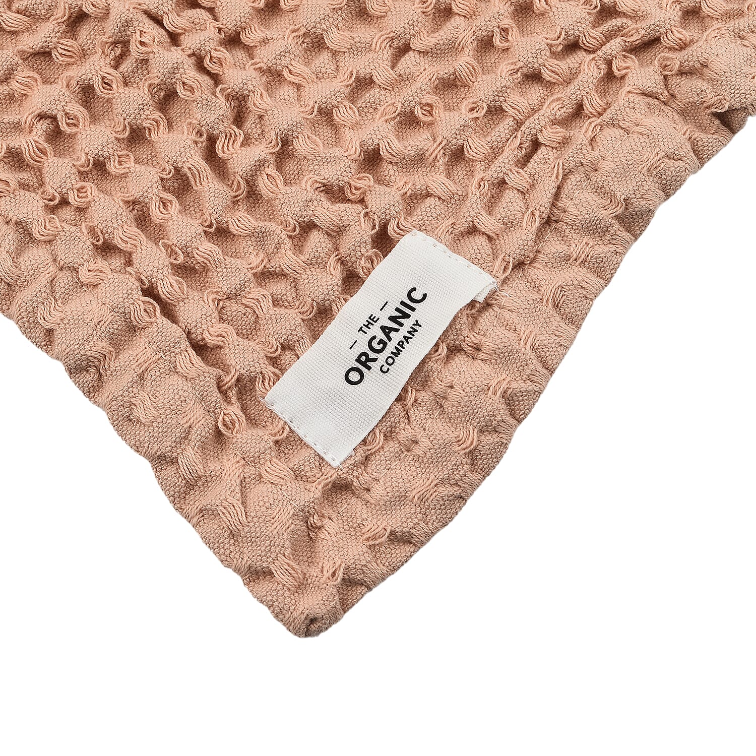 The Organic Company Closeout - 3 Piece Set - Big Waffle Bath Mat, Big Waffle Hand Towel &amp; Big Waffle Cloth - Rose 7578087 3