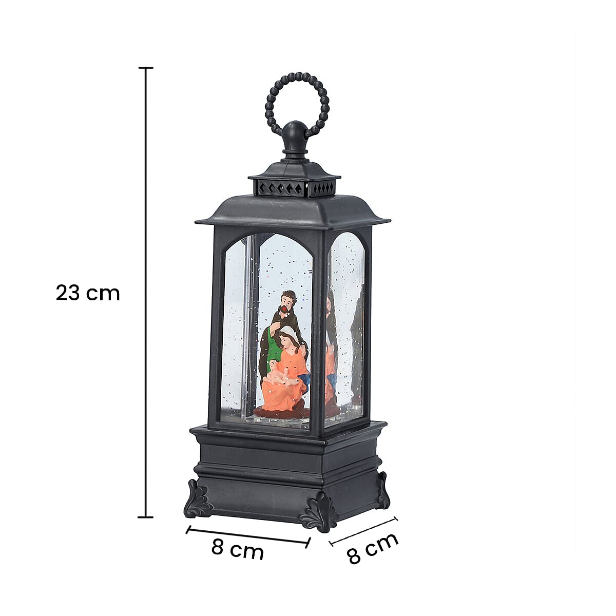 Couple Lantern with Glitter and Warm Light - Black 7370191 2