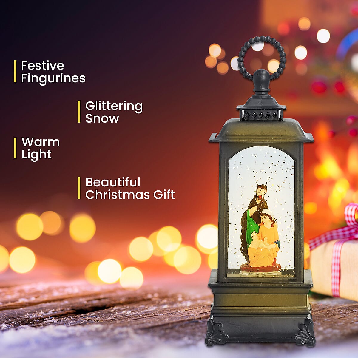 Couple Lantern with Glitter and Warm Light - Black 7370191 5