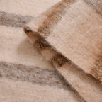 Cozy Checkered Woven Scarf with Fringes (Size 190x47cm) - Beige