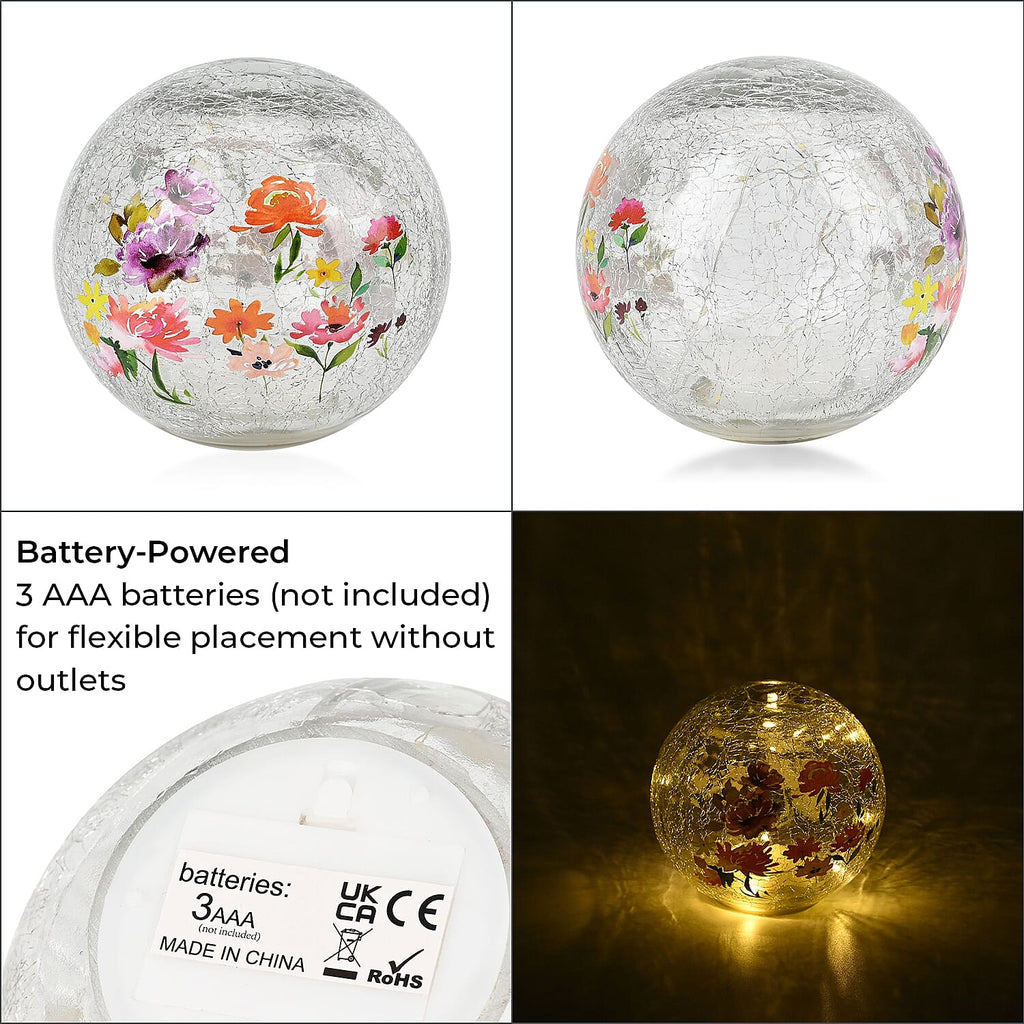 Cracked Glass Spher Table Lamp