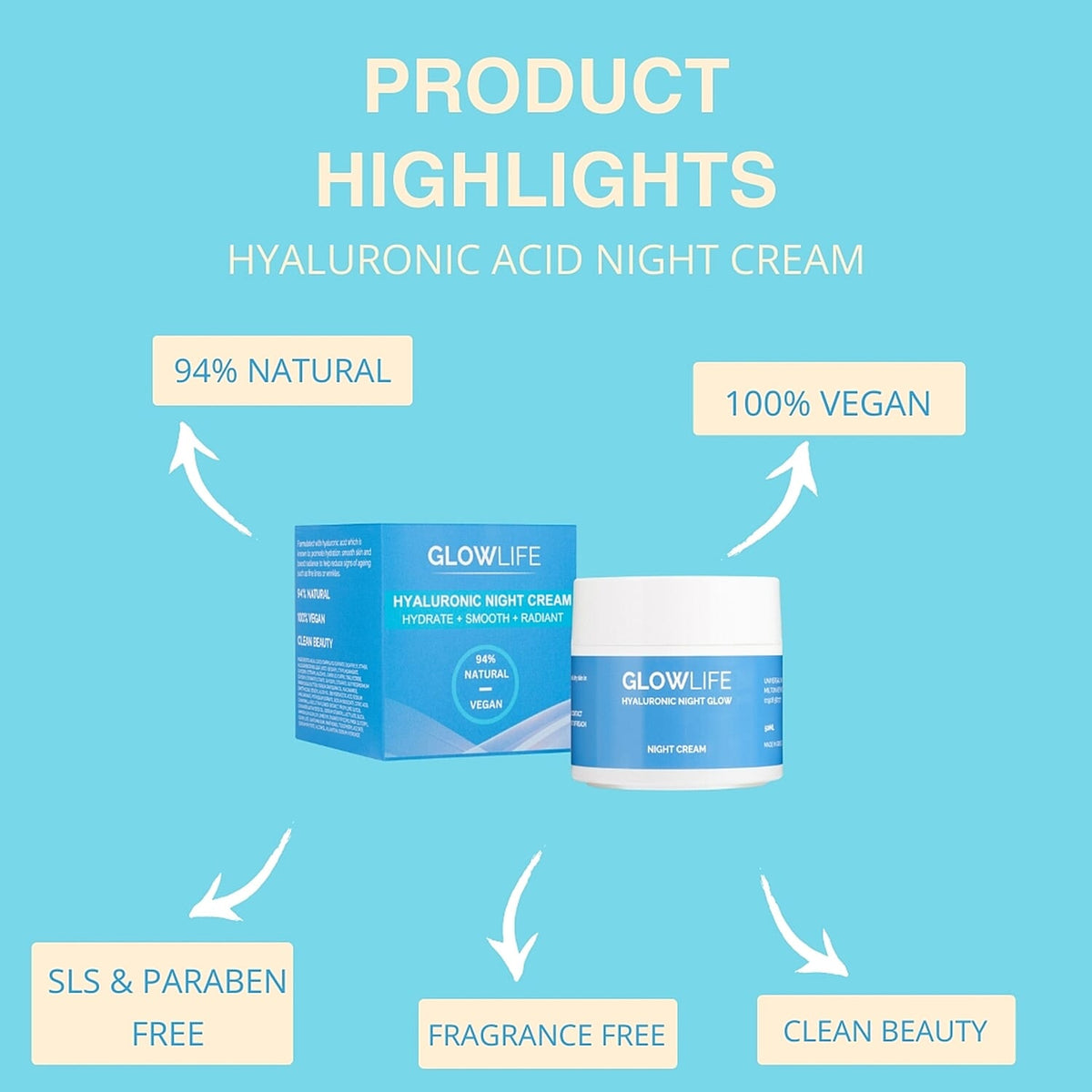 Glowlife Hyaluronic Night Cream 50ml 7675671 2