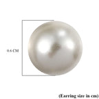 Cream Pearl Swarovski Crystal Solitaire Stud Push Post Earring in Platinum Overlay Sterling Silver 1.83 Ct.