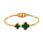 Designer Inspired- Created Malachite Bangle in Yellow Tone (Size - 7)