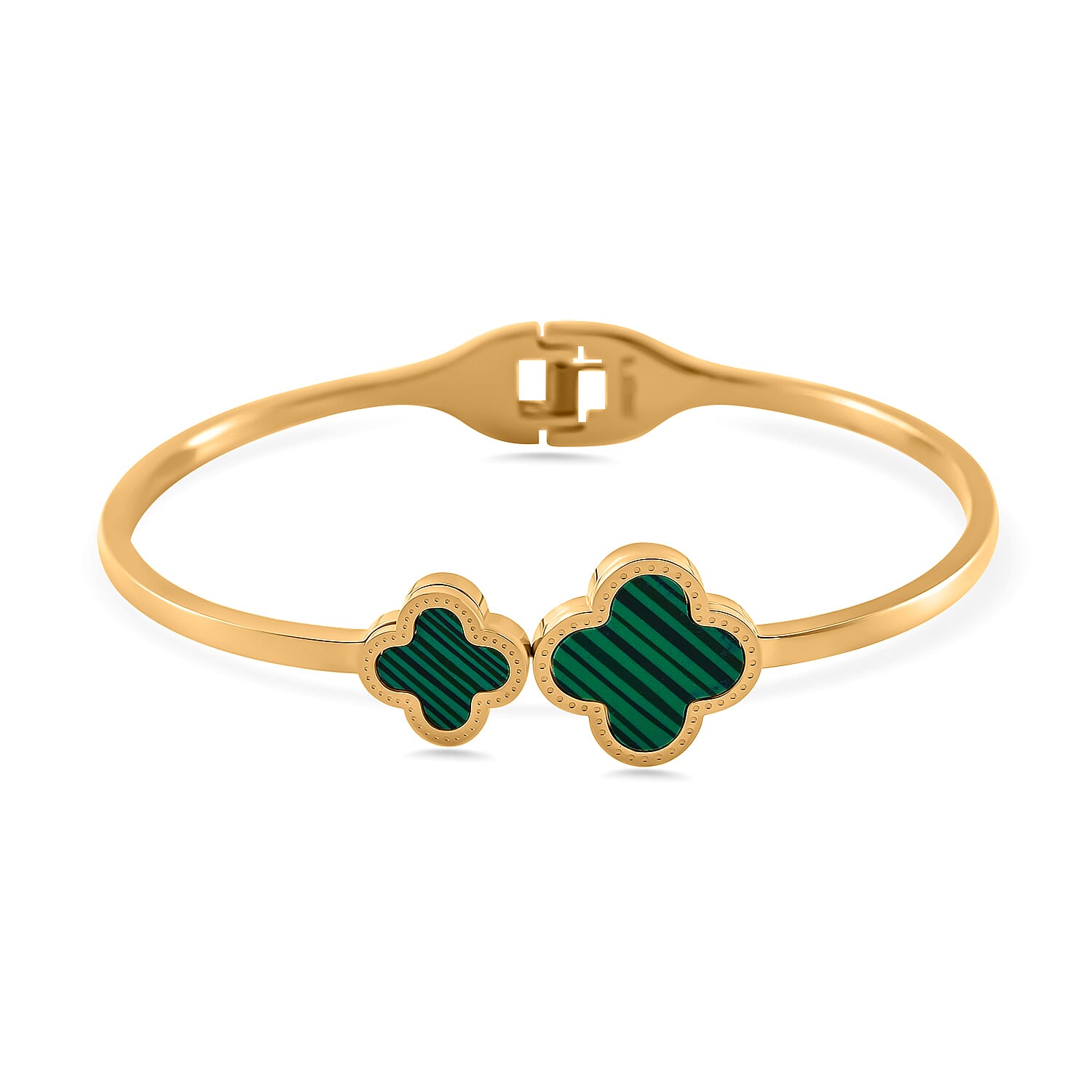 Designer Inspired- Created Malachite Bangle in Yellow Tone (Size - 7) 7929855 0