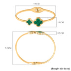 Designer Inspired- Created Malachite Bangle in Yellow Tone (Size - 7)
