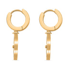 Created Malachite Hoop Earring in Yellow Tone