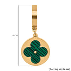 Created Malachite Hoop Earring in Yellow Tone