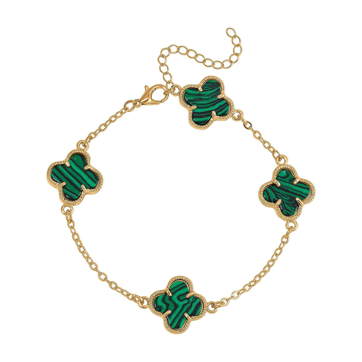 Designer Inspired - Malachite Plum Blossom Bracelet (Size - 7.5-2 EXT)  8.00 Ct. 8279021 0
