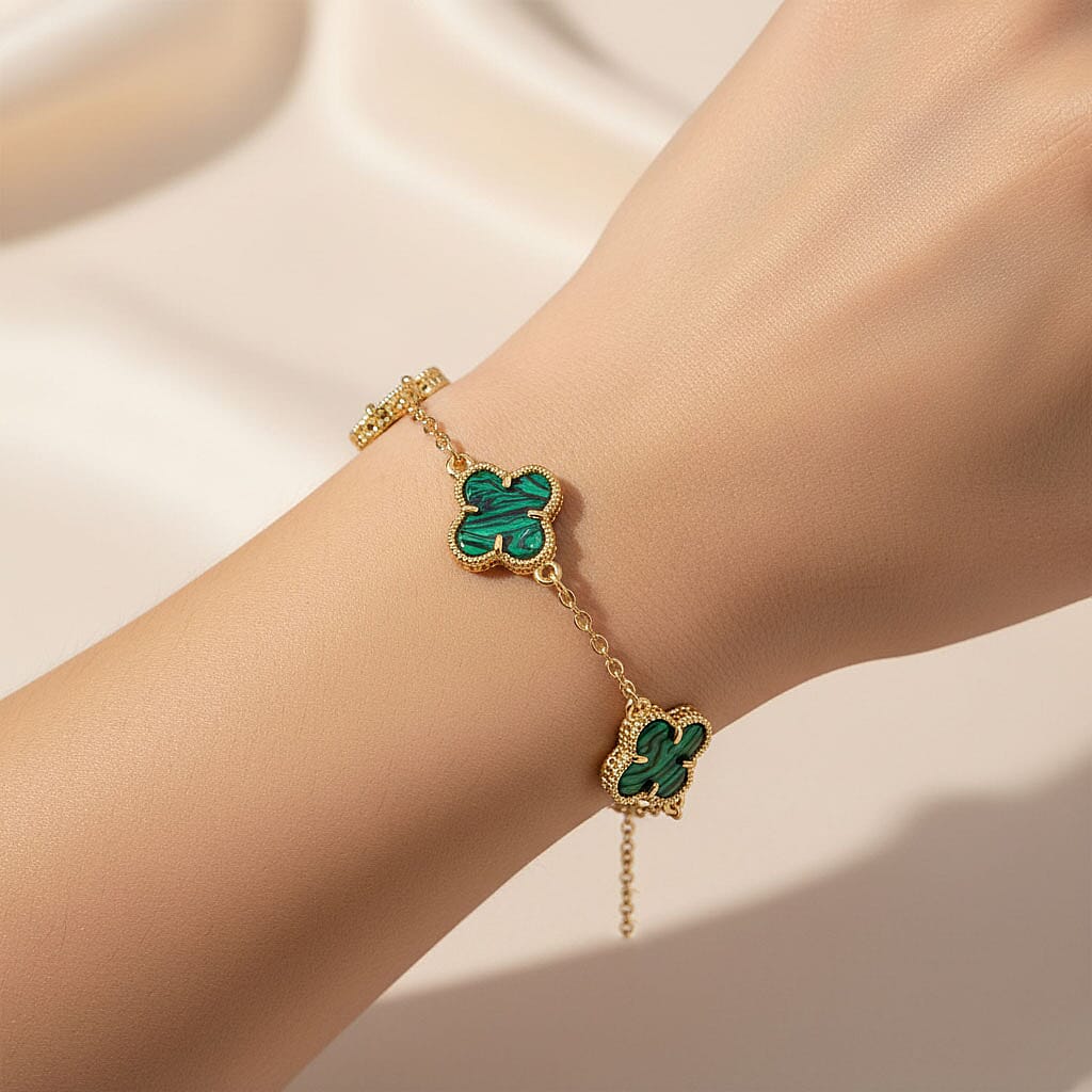 Designer Inspired - Malachite Plum Blossom Bracelet (Size - 7.5-2 EXT)  8.00 Ct. 8279021 3