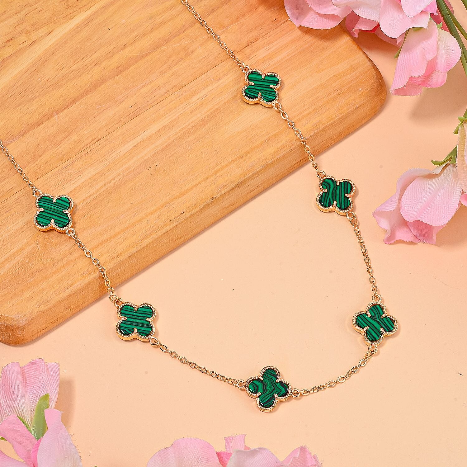 Designer Inspired Closeout- Created Malachite Necklace ( Size 20) with Extender 7876022 1