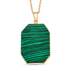 Created Malachite Solitaire Pendant with Chain (Size 20-2 Ext) 20.00 Ct.