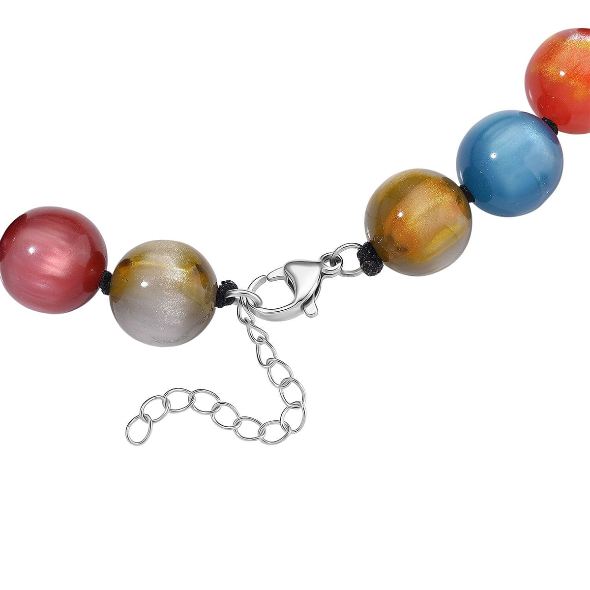Multi Coloured Cats Eye Style Necklace with Lobster Clasp (Size 18-20) 340.00 Ct. 8199631 4
