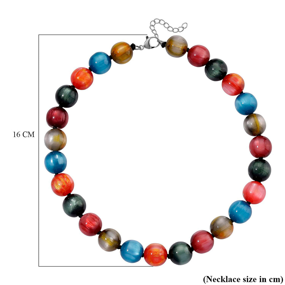 Multi Coloured Cats Eye Style Necklace with Lobster Clasp (Size 18-20) 340.00 Ct. 8199631 5