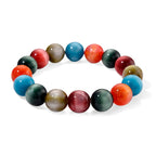 Multi Coloured Cats Eye Style Beads Bracelet (Size 7.5 Strechable) 120.00 Ct.