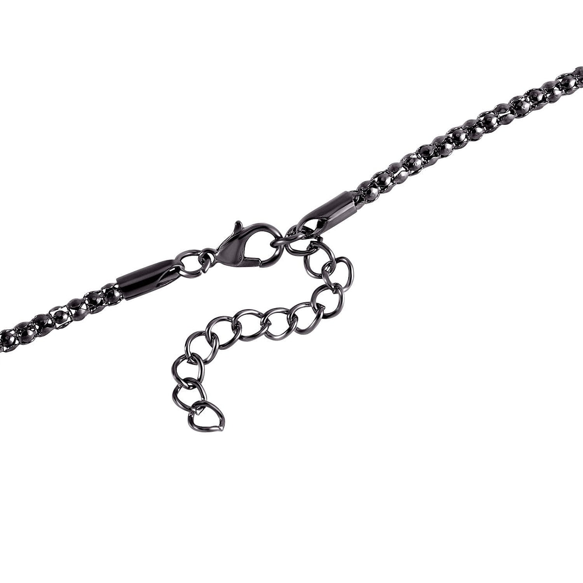 Created White Cats Eye, White &amp; Black Austrian Crystal Elephant Necklace (Size - 28-2 inch Ext.) in Black Tone 7665807 6