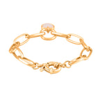 White Cats Eye Heart Bracelet (Size 7.5) with Senorita Clasp