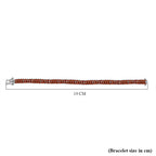 Natural Crimson Fire Opal Bracelet (Size - 8) with GB Lock Box in Rhodium Overlay Sterling Silver 5.16 Ct, Silver Wt. 15.58 Gms.