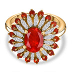 Salamanca Fire Opal & White Zircon in 18K YG Vermeil Sterling Silver 2.33 ct