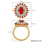 Salamanca Fire Opal & White Zircon in 18K YG Vermeil Sterling Silver 2.33 ct