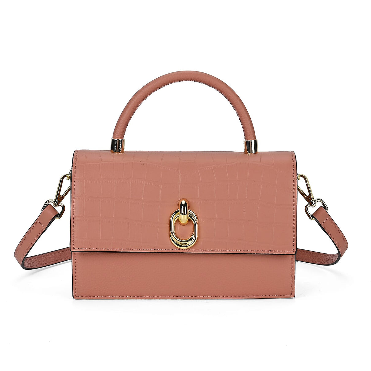 Croc-Embossed Genuine Leather Crossbody Bag 7726063 0