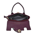 Croc Embossed Satchel Tote Bag with Shoulder Strap (Size 34x25x13 cm) - OX Blood