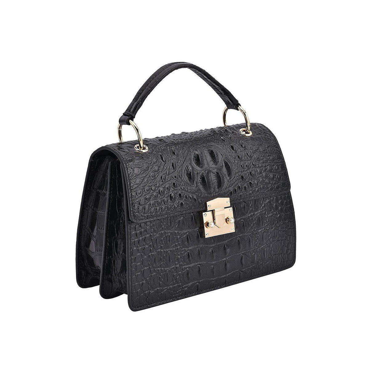 Crocodile Embossed Genuine Leather Crossbody Bag - Red 7192409 6
