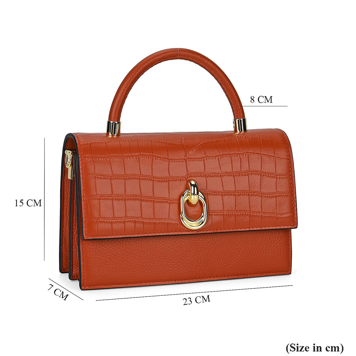 Crocodile-Embossed Genuine Leather Crossbody Bag 7726069 11