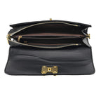 Crocodile-Embossed Pattern Two-Tone Wallet Crossbody Bag with Chain Strap