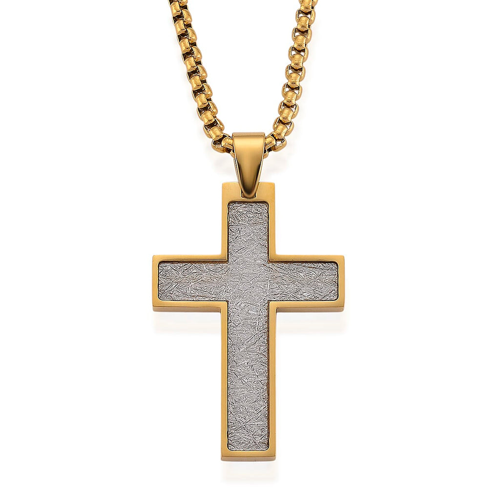 Cross Necklace (Size - 24 - 2 Ext) in Yellow Gold Tone