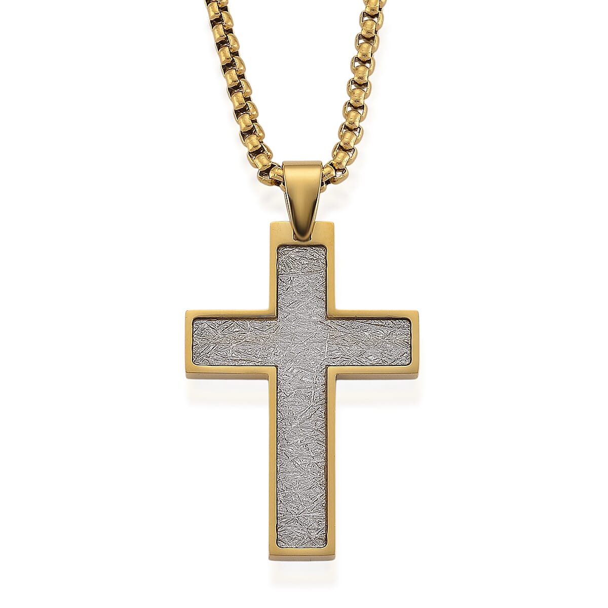 Cross Necklace (Size - 24 - 2 Ext) in Yellow Gold Tone 8250053 0