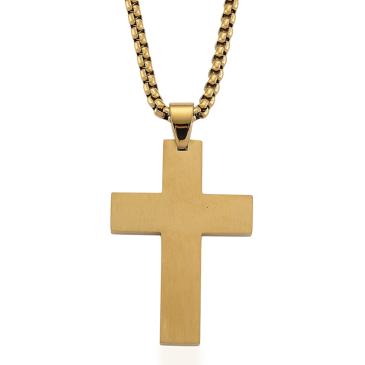 Cross Necklace (Size - 24 - 2 Ext) in Yellow Gold Tone 8250053 5