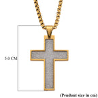 Cross Necklace (Size - 24 - 2 Ext) in Yellow Gold Tone
