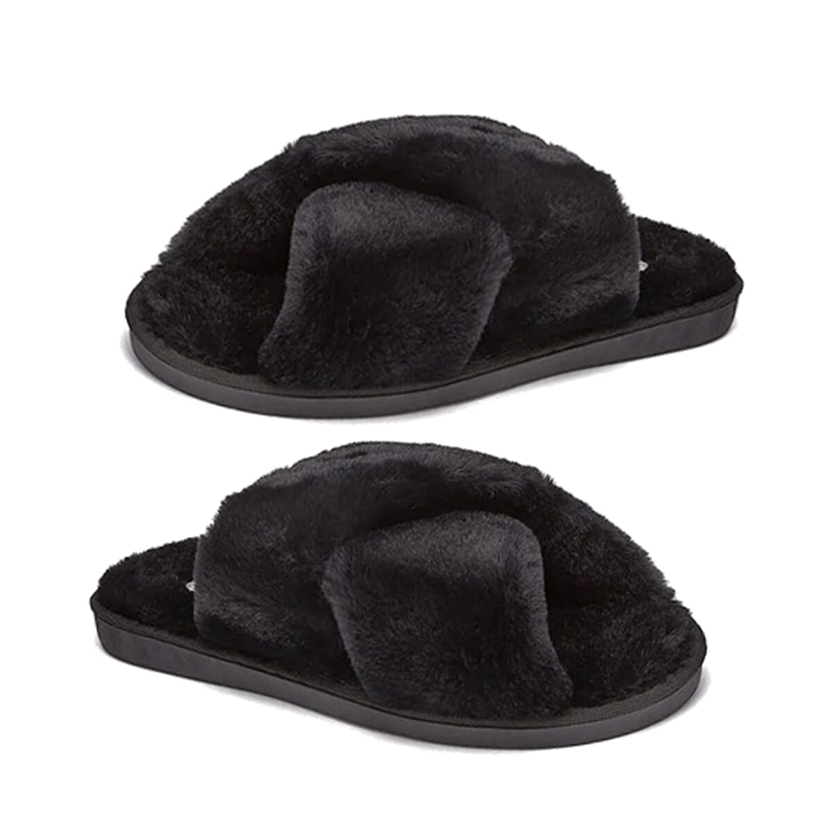Cross Over Mule Women's Slippers - Black 8964382 0
