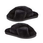 Manchester Closeout Cross Over Mule Slipper (Size Small) - Black