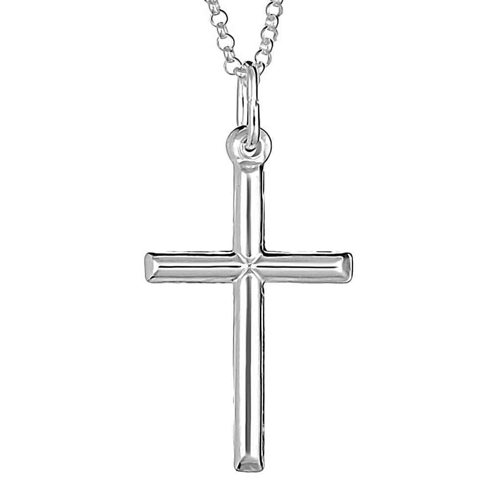 Cross Pendant with Chain (Size - 18) in Sterling Silver